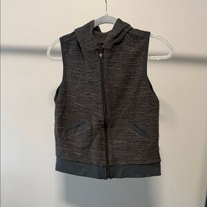 Charcoal Hooded Vest with Zip